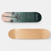 Persoonlijke Waterverf Palm Trees Summer Persoonlijk Skateboard (Horizontaal)