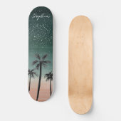 Persoonlijke Waterverf Palm Trees Summer Persoonlijk Skateboard (Voorkant)