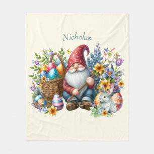 Persoonlijke waterverf Pasen Gnome Fleece Deken