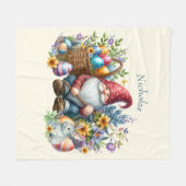 Persoonlijke waterverf Pasen Gnome Fleece Deken (Voorkant (Horizontaal))