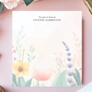 Persoonlijke waterverf pastelkleurige wilde bloem notitieblok