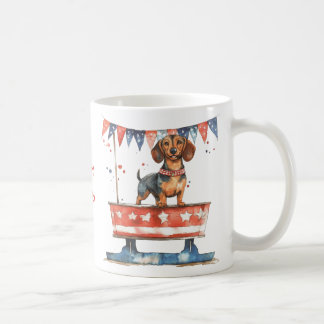 Persoonlijke waterverf patriottische Dachshund mok
