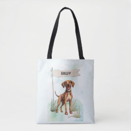 Persoonlijke Waterverf Plott Hond Tote Bag