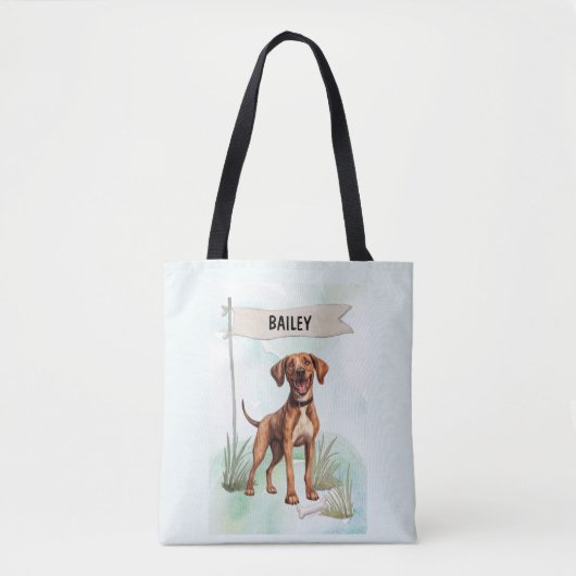 Persoonlijke Waterverf Plott Hond Tote Bag (Voorkant)