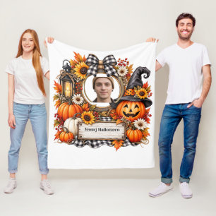 Persoonlijke Waterverf Pompoen Halloween Fleece Deken
