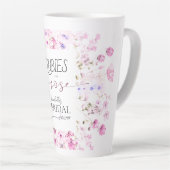 Persoonlijke Waterverf Robijnroze Bruidsdouche Latte Mok (Rechterhoek)