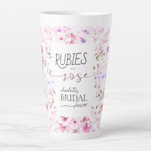 Persoonlijke Waterverf Robijnroze Bruidsdouche Latte Mok