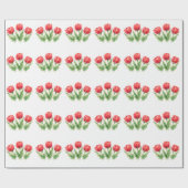 Persoonlijke waterverf rode tulpen cadeaupapier (Vlak)