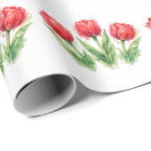 Persoonlijke waterverf rode tulpen cadeaupapier (Rol Hoek)