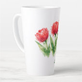 Persoonlijke waterverf rode tulpen latte mok (Linkerhoek)