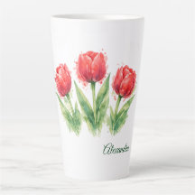 Persoonlijke waterverf rode tulpen