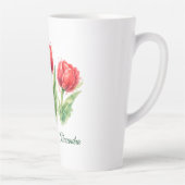 Persoonlijke waterverf rode tulpen latte mok (Rechts)