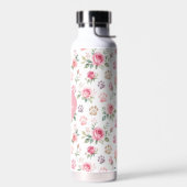 Persoonlijke waterverf roos & pootafdruk waterfles (Links)