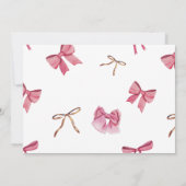 Persoonlijke waterverf roze strik coquette bedankkaart (Achterkant)