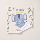 Persoonlijke Waterverf Safari Dieren Bad Handdoek (Wasdoekje)
