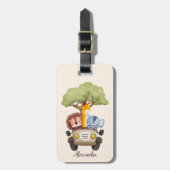 Persoonlijke Waterverf Safari Dieren Bagagelabel (Voorkant verticaal)