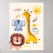 Persoonlijke Waterverf Safari Dieren Poster (Voorkant)