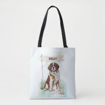 Persoonlijke waterverf Saint Bernard-hond