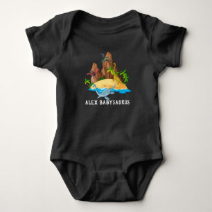 Persoonlijke waterverf schattige wilde Babysaurus Romper