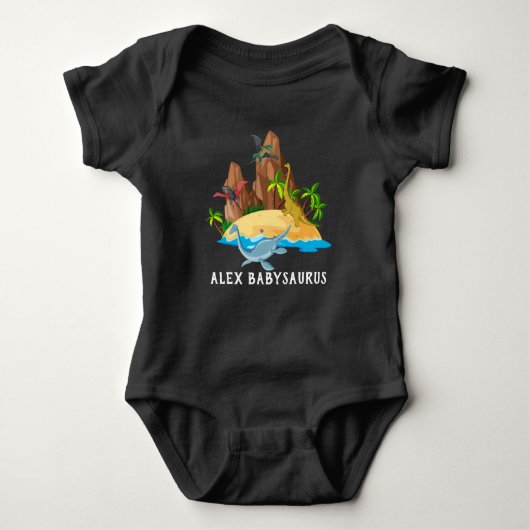 Persoonlijke waterverf schattige wilde Babysaurus  Romper (Voorkant)