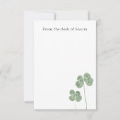 Persoonlijke Waterverf Shamrock Clover Bedankkaart (Voorkant)