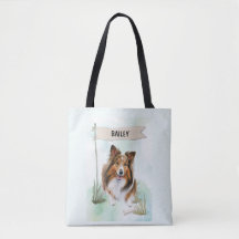 Persoonlijke waterverf Shetland Sheepdog-hond