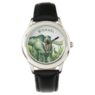 Persoonlijke waterverf T-Rex dinosaurus kinderhorl Horloge