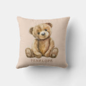 Persoonlijke Waterverf Teddybeer Slaapkamer Kussen (Achterkant)