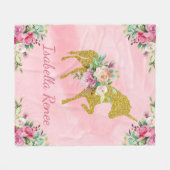 Persoonlijke Waterverf Unicorn Fleece Deken (Voorkant (Horizontaal))