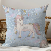 Persoonlijke Waterverf Unicorn Star Monogram Kussen