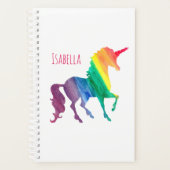 Persoonlijke Waterverf Unicorn Trendy Beauful Planner (Voorkant)