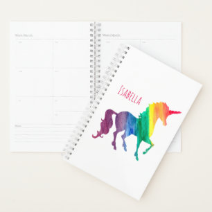 Persoonlijke Waterverf Unicorn Trendy Beauful Planner