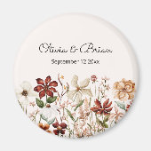 Persoonlijke waterverf vintage wilde bloemenweide magneet (Voorkant)