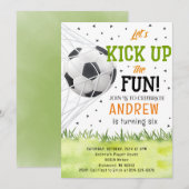 Persoonlijke Waterverf Voetbal Verjaardagsfeest Kaart (Voorkant / Achterkant)