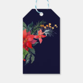 Persoonlijke Waterverf Vrolijk Kerstmis Poinsettia Cadeaulabel (Achterkant)