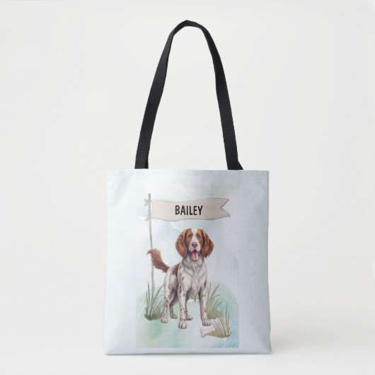 Persoonlijke waterverf Welsh Springer Spaniel-hond Tote Bag (Voorkant)