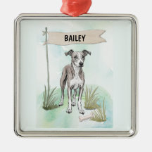 Persoonlijke waterverf Whippet-hond