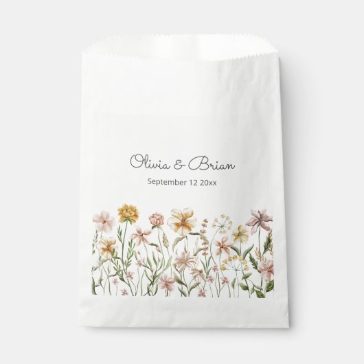 Persoonlijke Waterverf Wildbloemenweide Bloemen Bedankzakje (Voorkant)