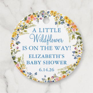Persoonlijke Waterverf Wilde Bloem Baby Borrel Bedankjes Labels
