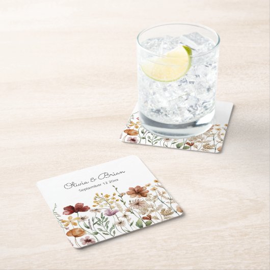 Persoonlijke Waterverf Wilde Bloem Mooie Bloemen Kartonnen Onderzetters (Insitu)