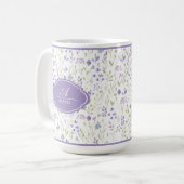 Persoonlijke waterverf wilde bloemen mok (Voorkant links)