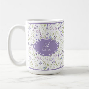 Persoonlijke waterverf wilde bloemen mok