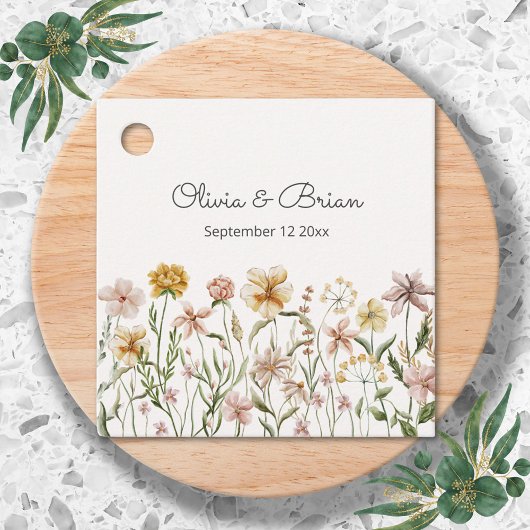 Persoonlijke Waterverf Wilde Bloemenweide Bloemen Bedankjes Labels