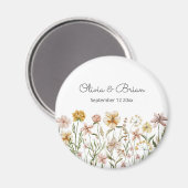 Persoonlijke Waterverf Wilde Bloemenweide Bloemstu Magneet (Voorkant / Achterkant)