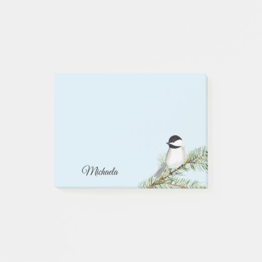 Persoonlijke Waterverf Winter Chickadee Post-it® Notes (Voorkant)