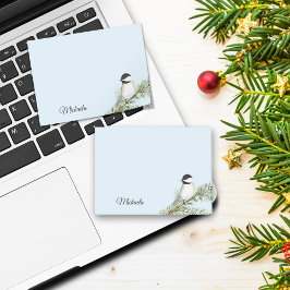 Persoonlijke Waterverf Winter Chickadee Post-it® Notes