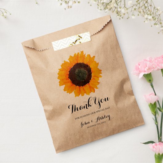 Persoonlijke Waterverf - Zonnebloem - huwelijk Bedankzakje (Gezegeld)