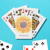 Persoonlijke Waterverf Zonnebloem Pokerkaarten