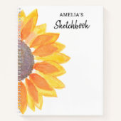 Persoonlijke Waterverf zonnebloempitten Notitieboek (Voorkant)