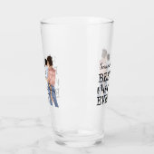 Persoonlijke waterverfmoeder en zoon | Geel Glas (Links)